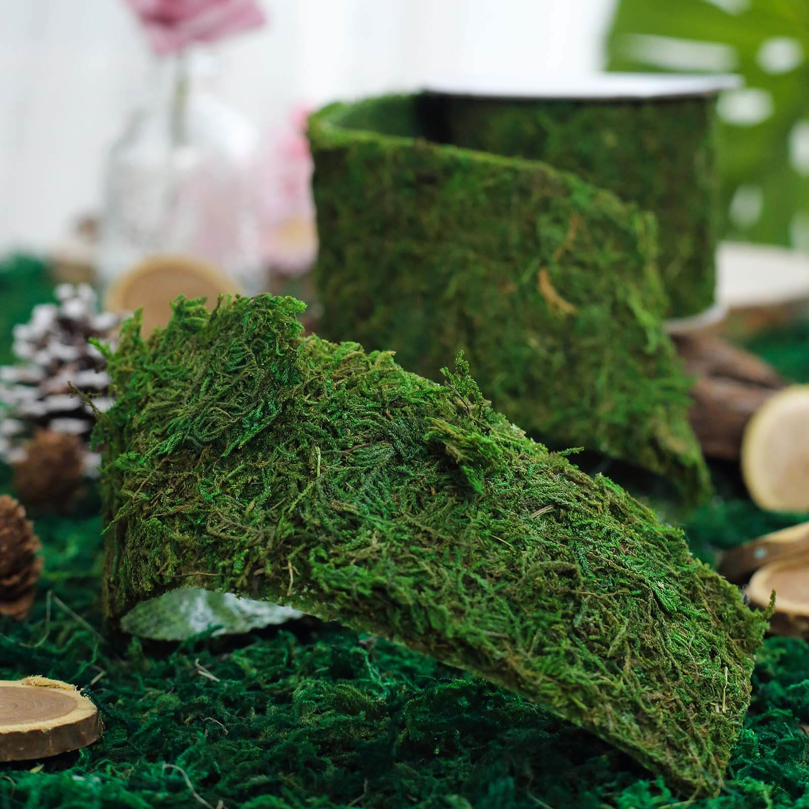4ft 2" Wide Green Preserved Moss Ribbon Roll, DIY Craft Ribbon