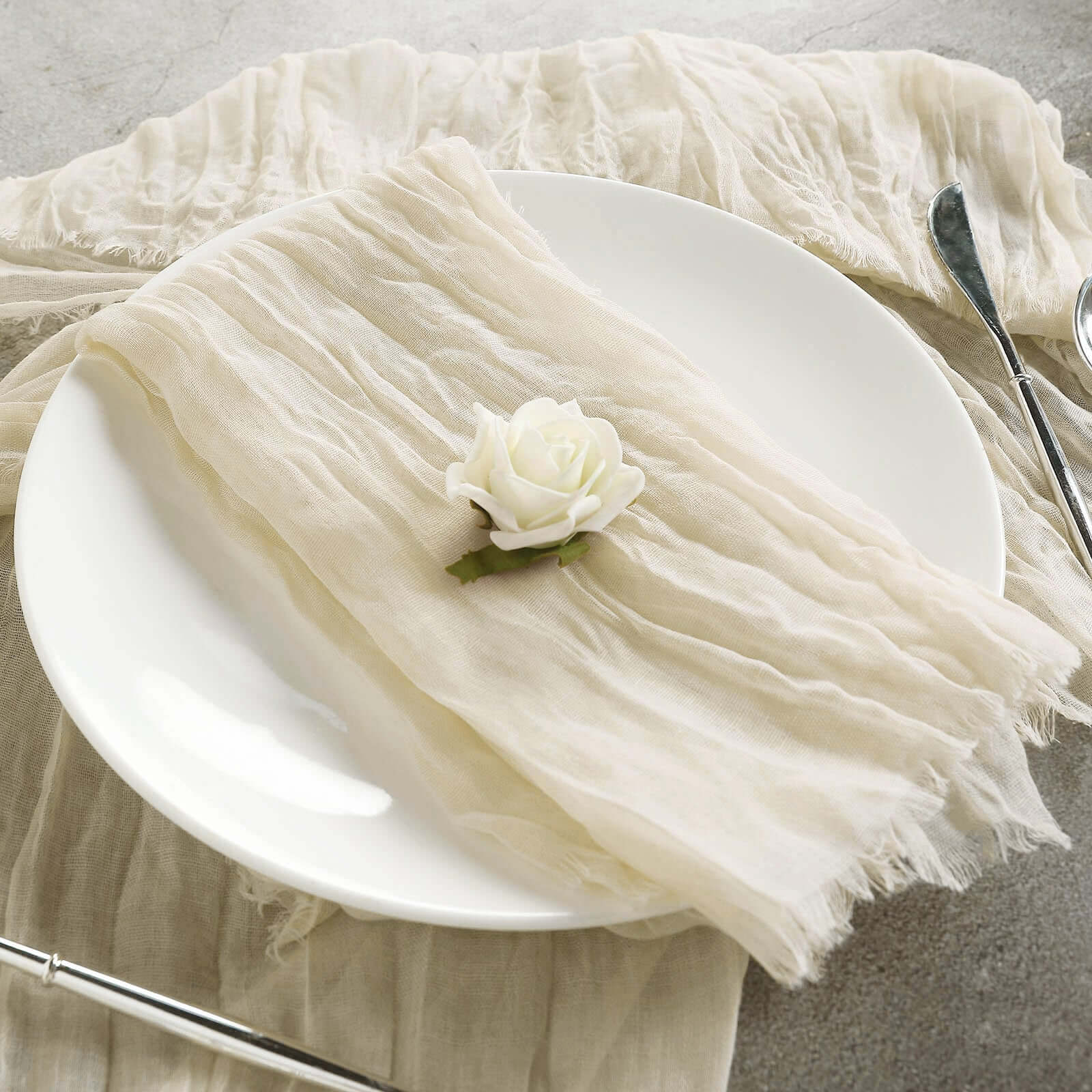 5 Pack Gauze Cheesecloth 24"x19" Napkins Cream Reusable Dinner Napkins
