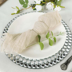 5 Pack Gauze Cheesecloth 24"x19" Napkins Cream Reusable Dinner Napkins