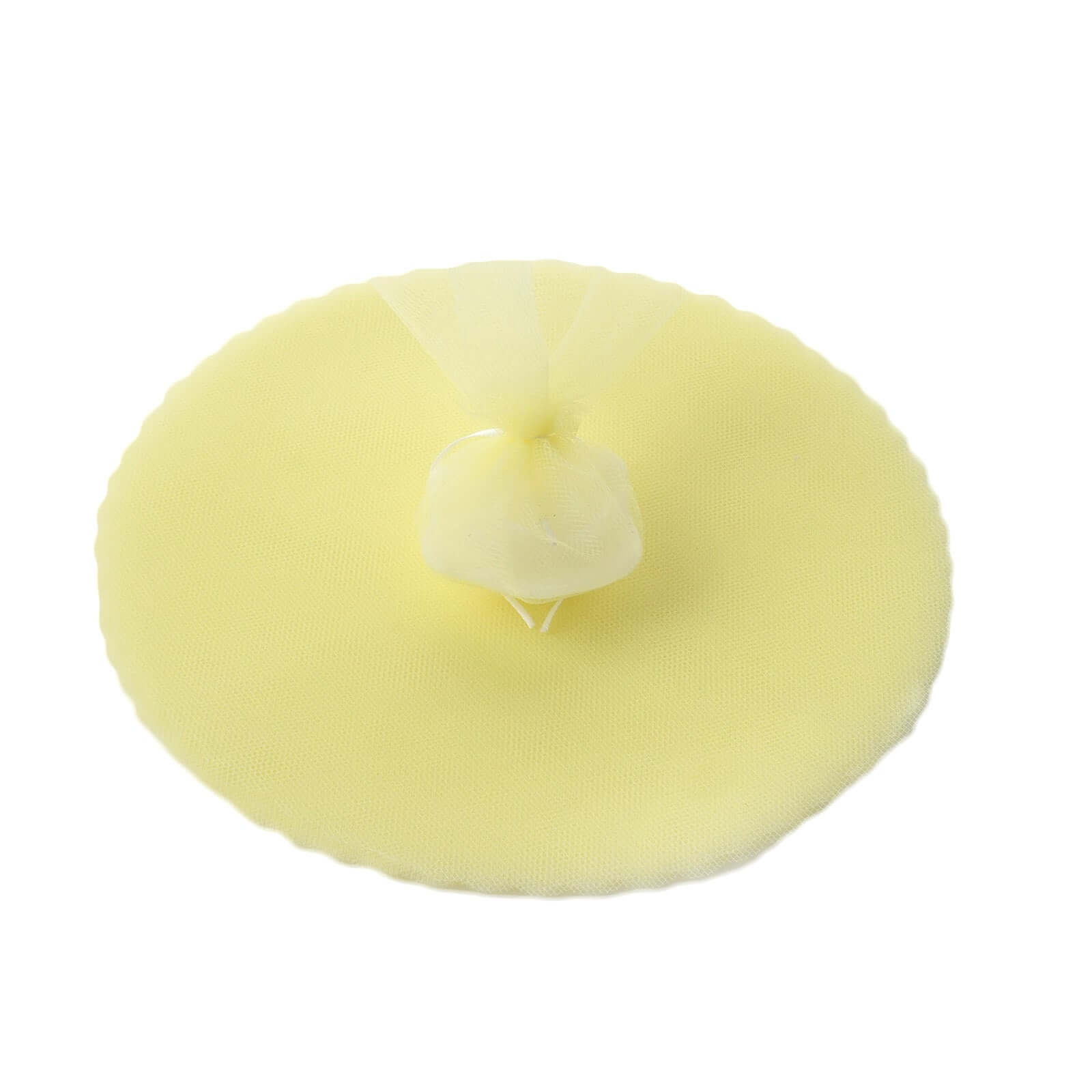 25 Pack 9" Yellow Sheer Nylon Tulle Circles Favor Wrap, DIY Craft Fabric