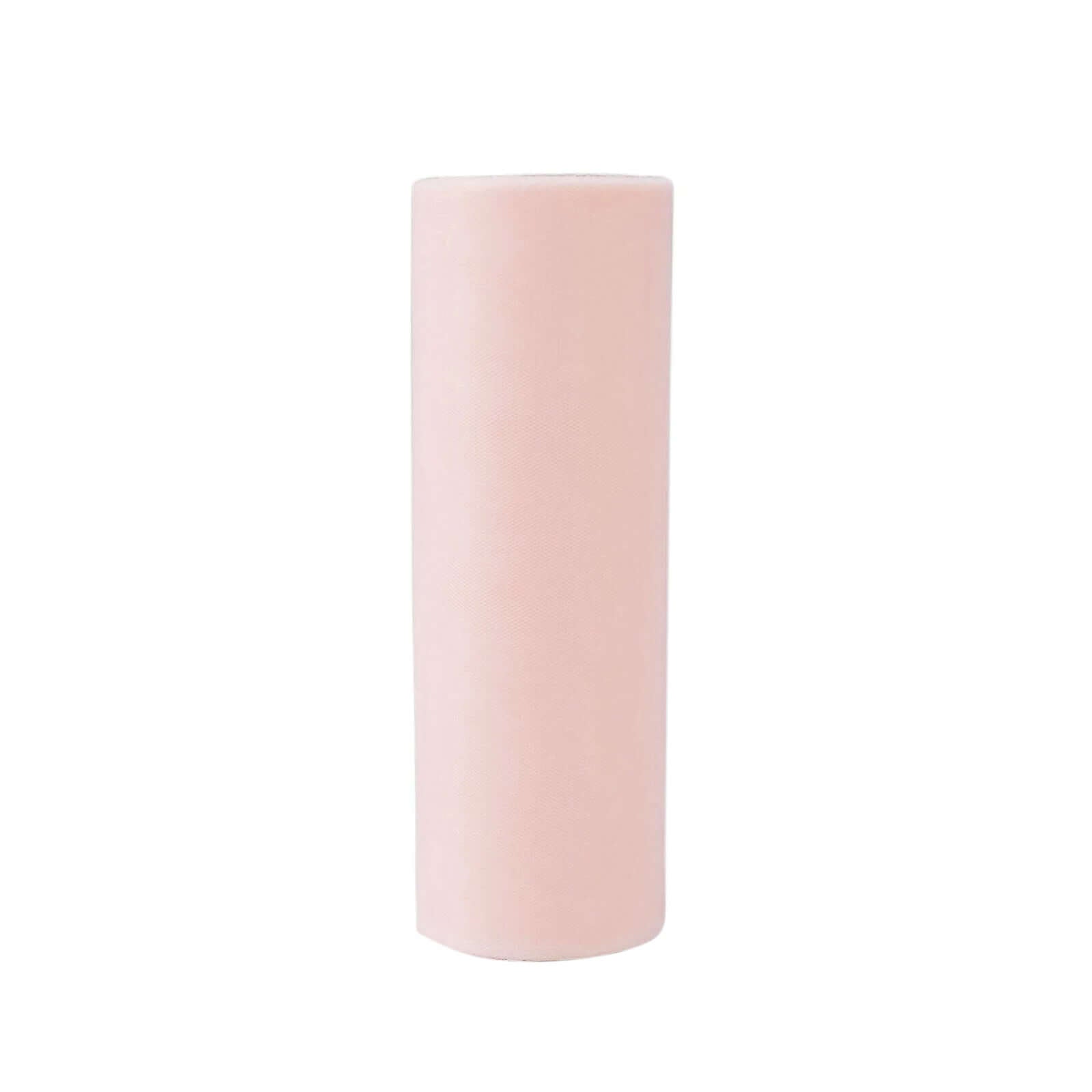 12"x100 Yards Blush Tulle Fabric Bolt, Sheer Fabric Spool Roll For Crafts