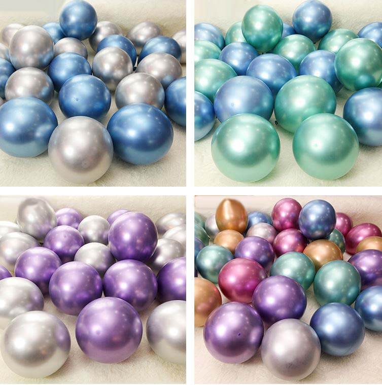25 Pack 12" Metallic Chrome Purple Latex Helium Air Party Balloons