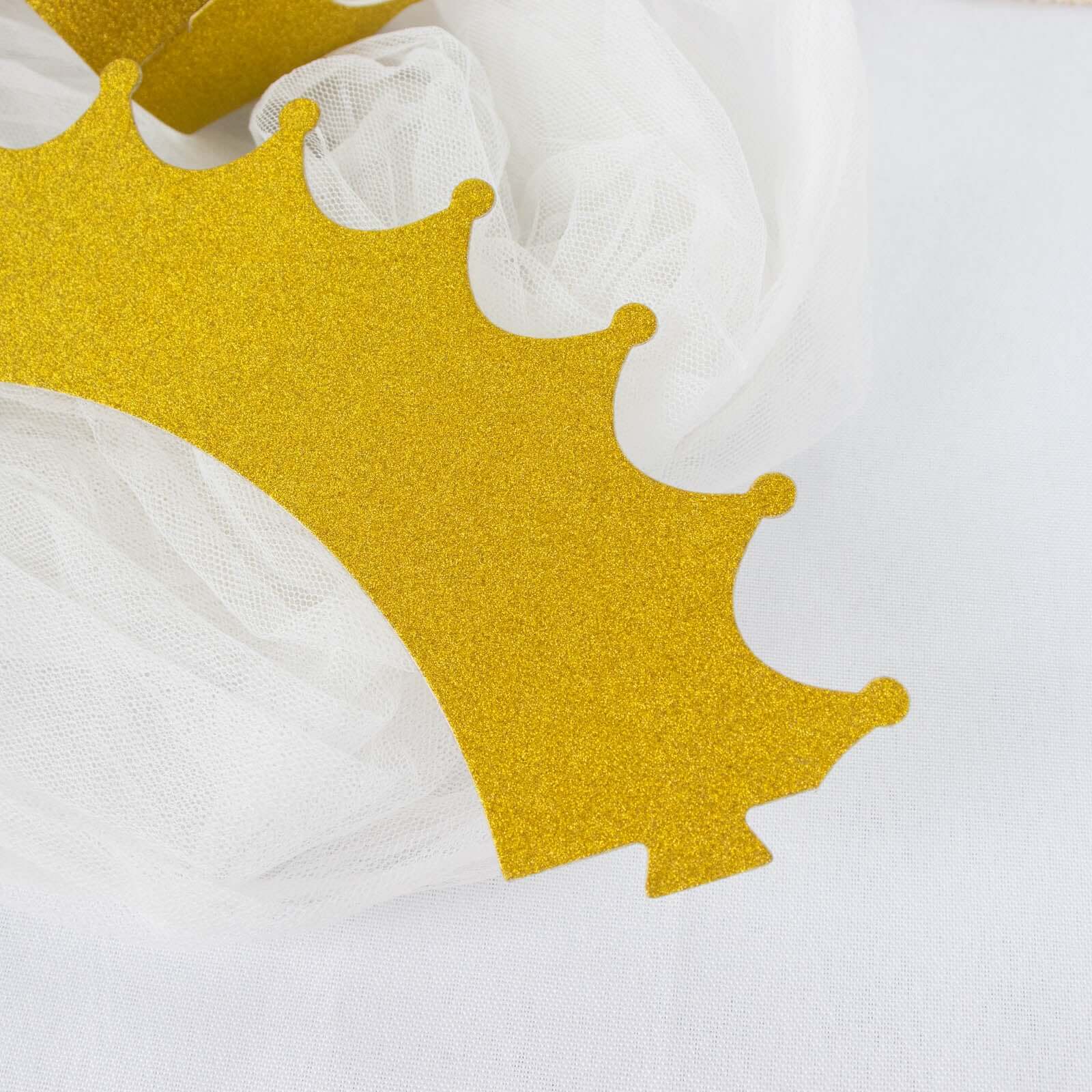 25-Pack Paper Cupcake Wrappers Glitter Crown Design Gold - Dust Free Muffin Paper Cup Liners