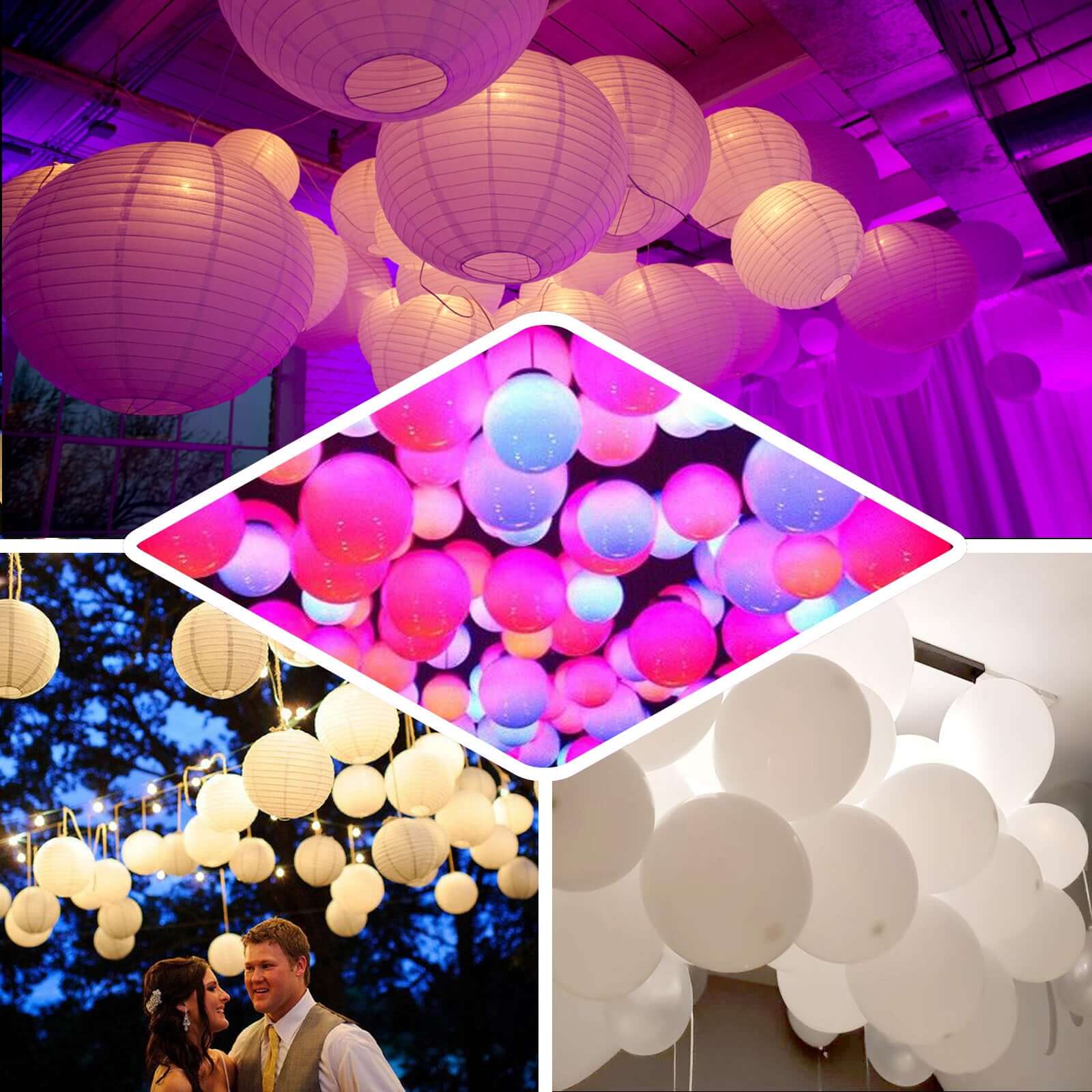 12-Pack Balloon Lights Bullet Design Purple - Waterproof LED Centerpiece Filler Lights