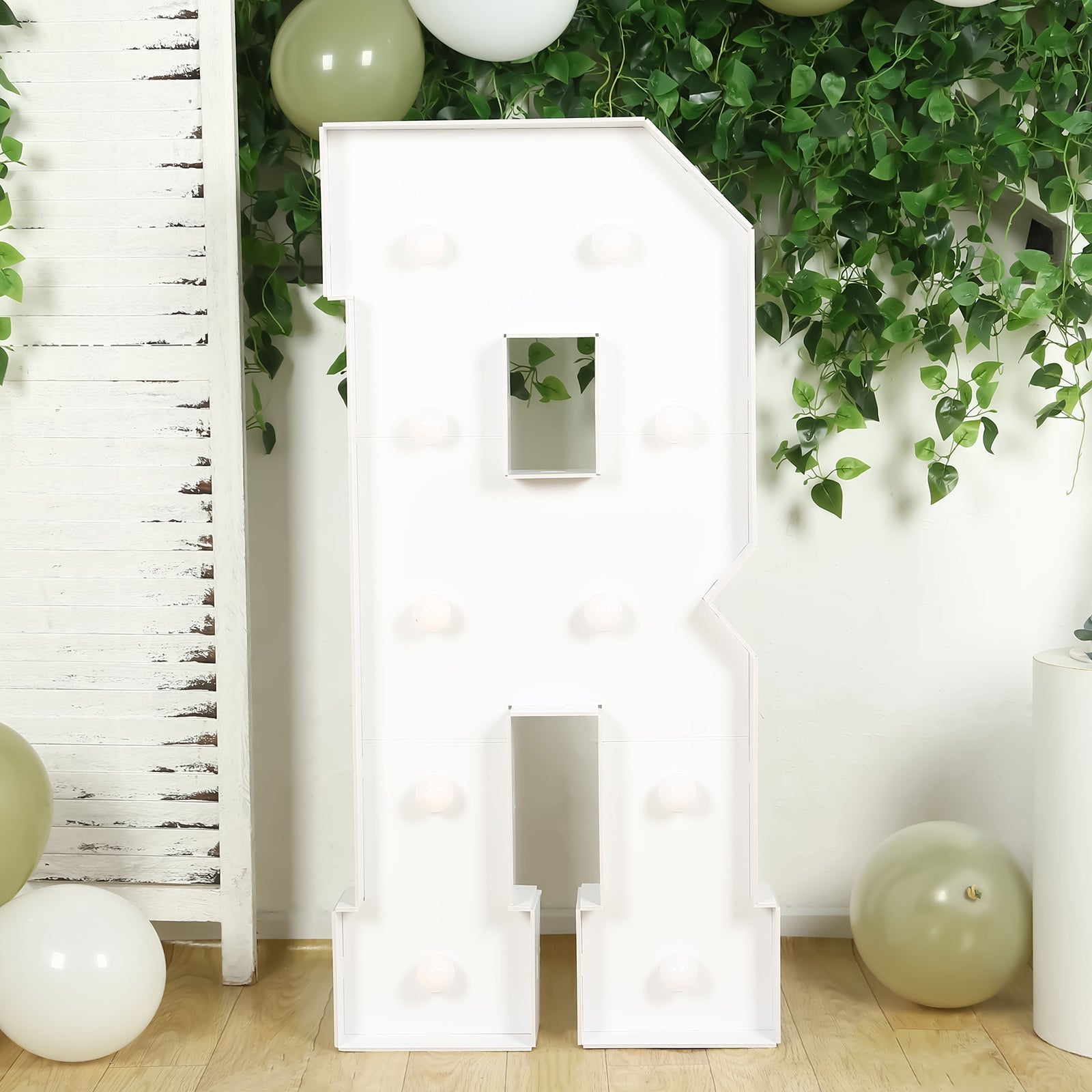 Giant LED Marquee Light Up Letter "R", White 4ft Pre-Cut Foam Board with 10 Warm White Battery Operated LEDs, Glue Gun and Sticks