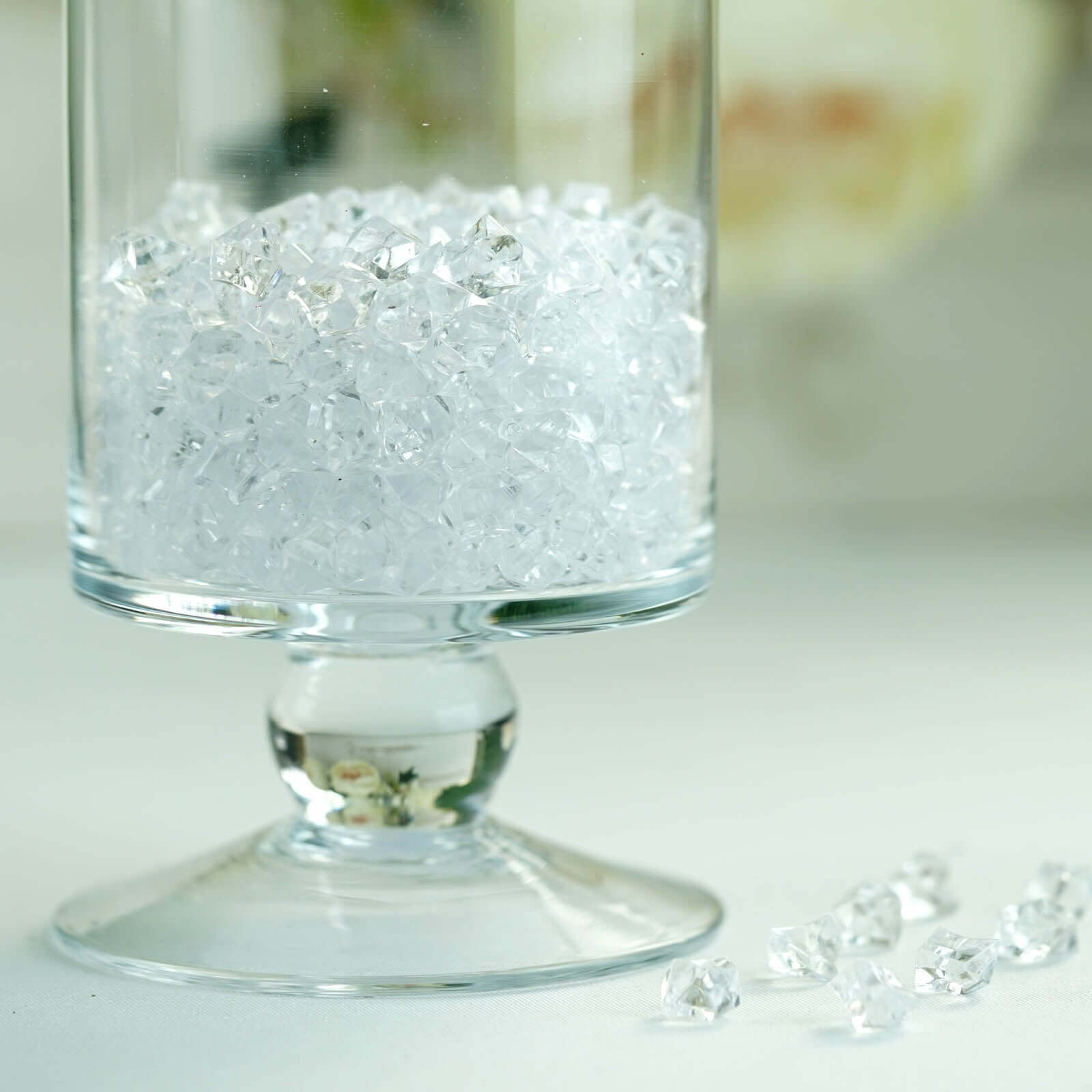400 Pcs Acrylic Ice Bead Vase Fillers Mini Clear - Chic DIY Craft Crystals for Wedding Centerpieces & Table Styling