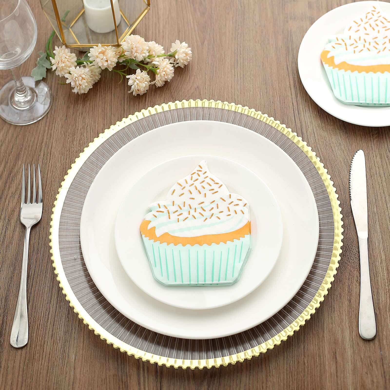 20-Pack Paper Cocktail Napkins with Cupcake Design - Fun Disposable Beverage Napkins for Events 11"x9"