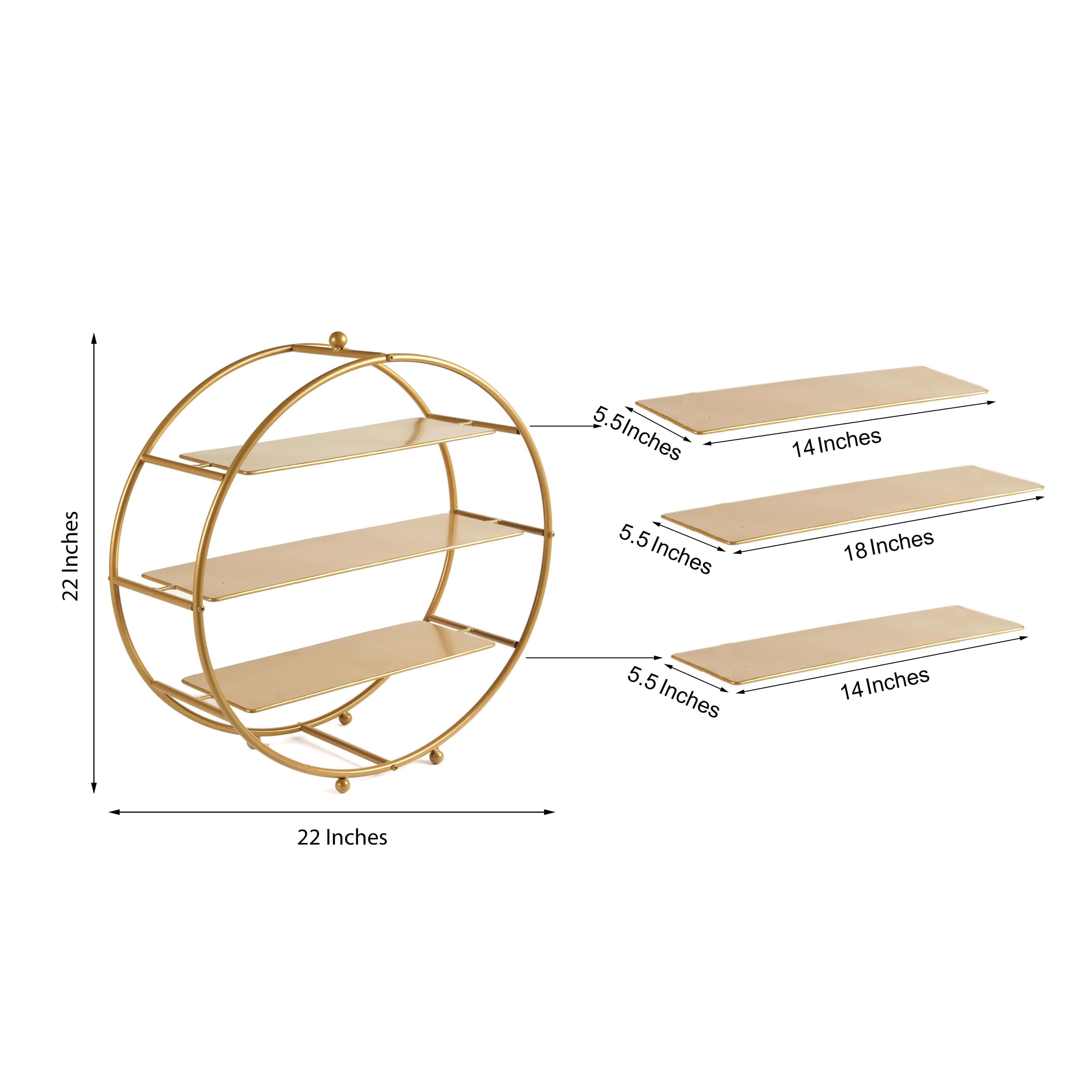 3-Tier Metal Round Cupcake Stand Matte Gold - Stylish Dessert Holder Appetizer Display for Modern Weddings Dessert Buffets & Celebrations 21"