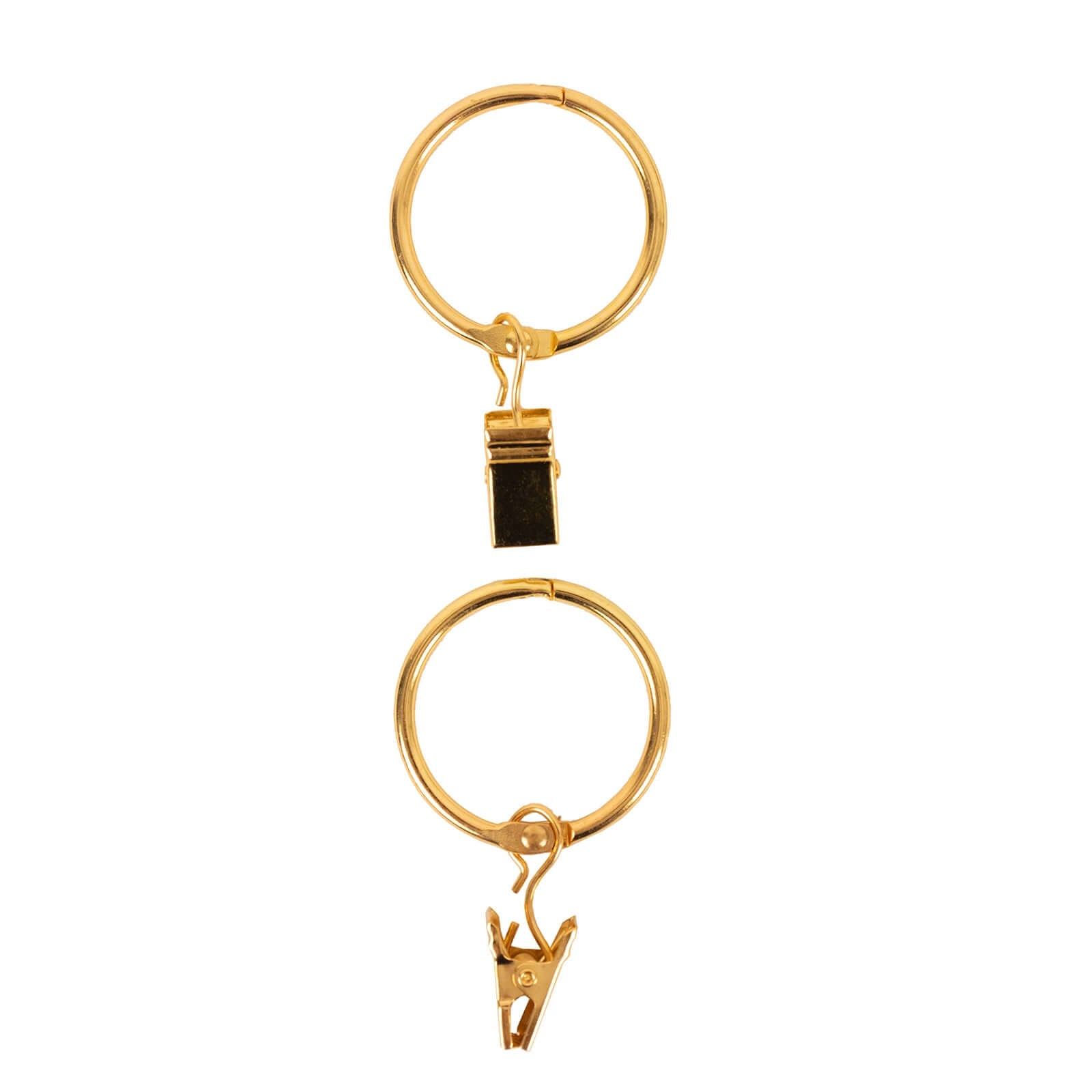 50 Pack Gold Metal Openable Curtain Clip Rings, Heavy Duty Rustproof Drapery Backdrop Clip Hangers - 1.5"