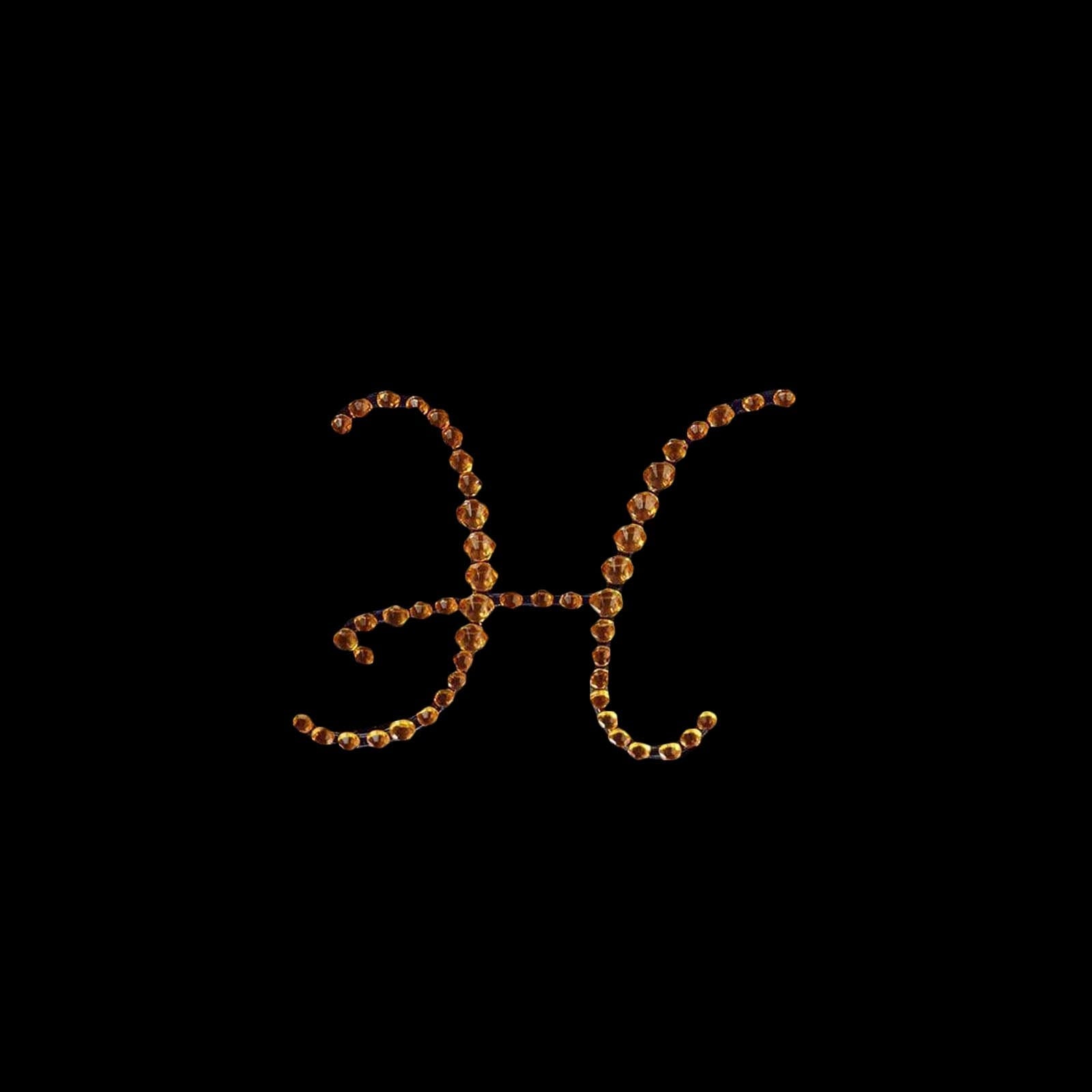 12 Pack 1.5" Gold Rhinestone Monogram Letter Jewel Sticker Self Adhesive DIY Diamond Decor - H