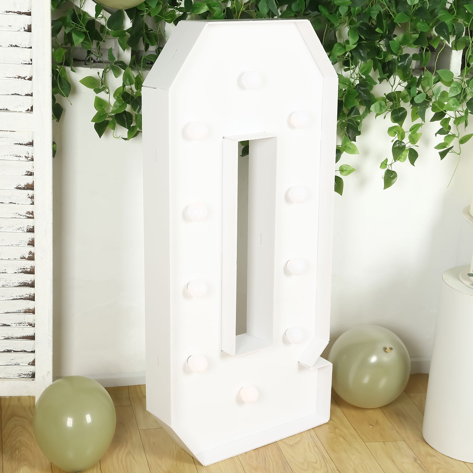 Giant LED Marquee Light Up Letter "Q", White 4ft Pre-Cut Foam Board with 10 Warm White Battery Operated LEDs, Glue Gun and Sticks