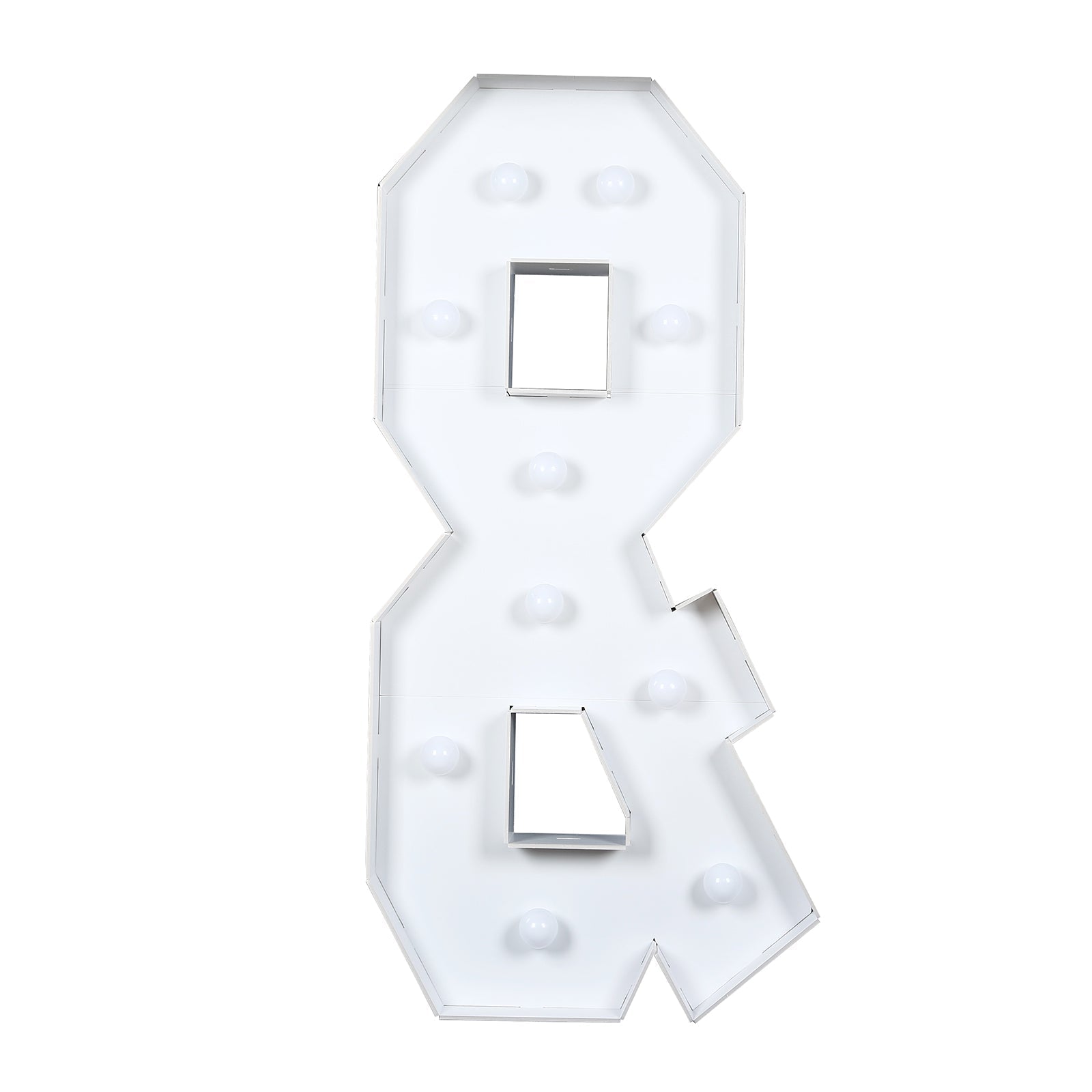 Giant LED Marquee Light Up Symbol "&", White 4ft Pre-Cut Foam Board with 10 Warm White Battery Operated LEDs, Glue Gun and Sticks