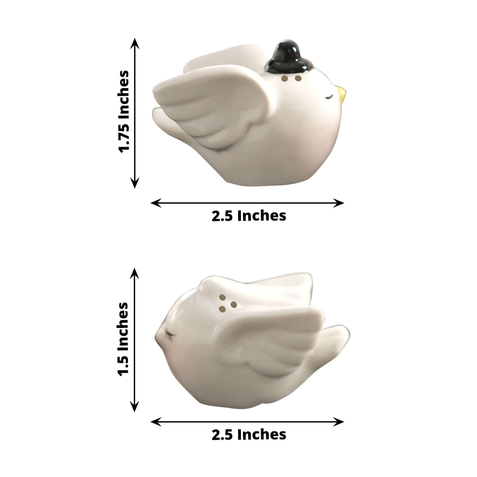 2.5" Bride And Groom Love Birds Salt And Pepper Shaker Party Favors, Wedding Favors In Pre-Packed Gift Box
