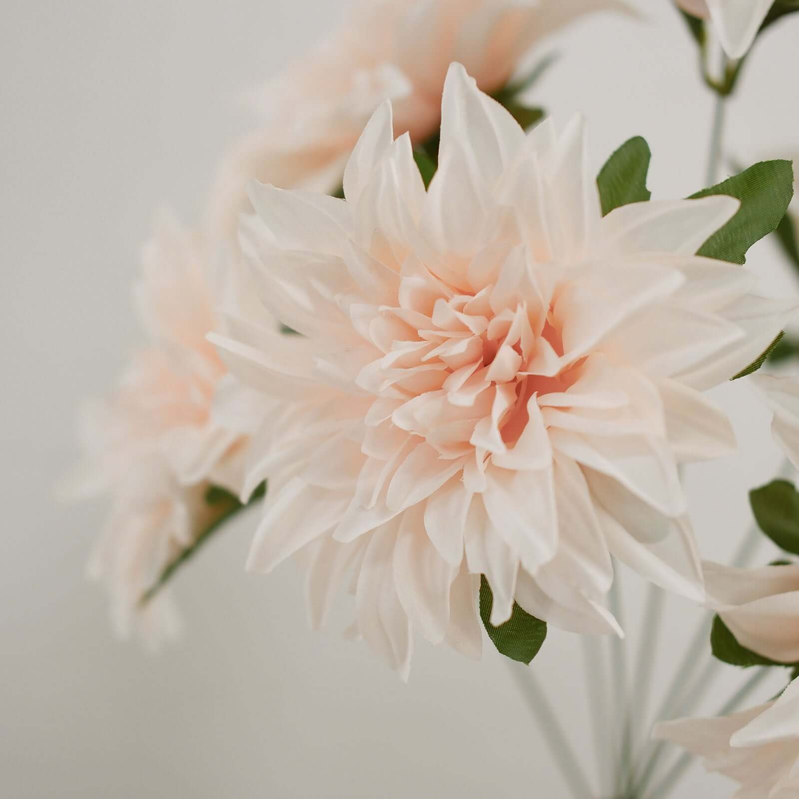 2 Bouquets 20" Blush Artificial Silk Dahlia Flower Bushes