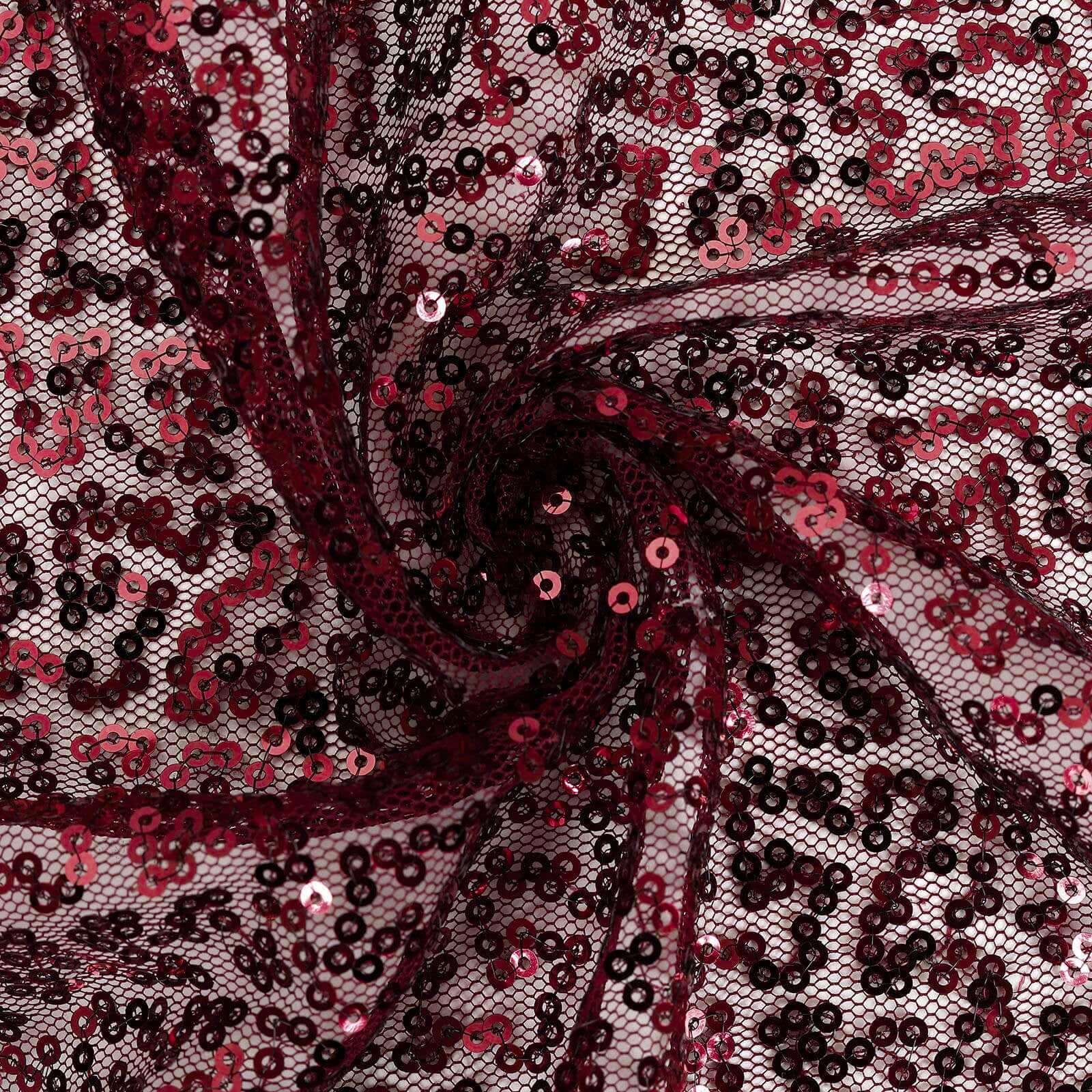 Sequin 60"x60" Table Overlay Square Tablecloth Burgundy - Luxe Wedding Table Topper