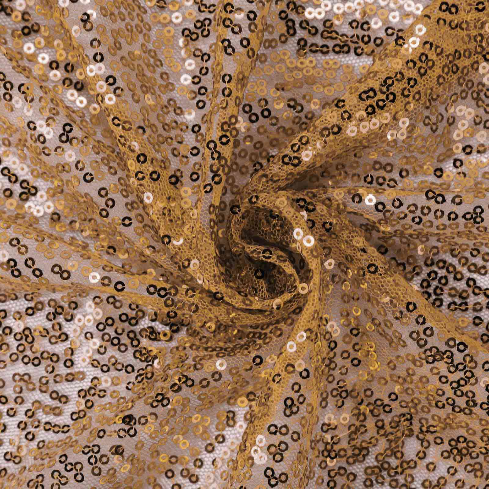 Sequin 60"x126" Rectangle Tablecloth Gold - Glittering Finish for Vibrant Celebrations