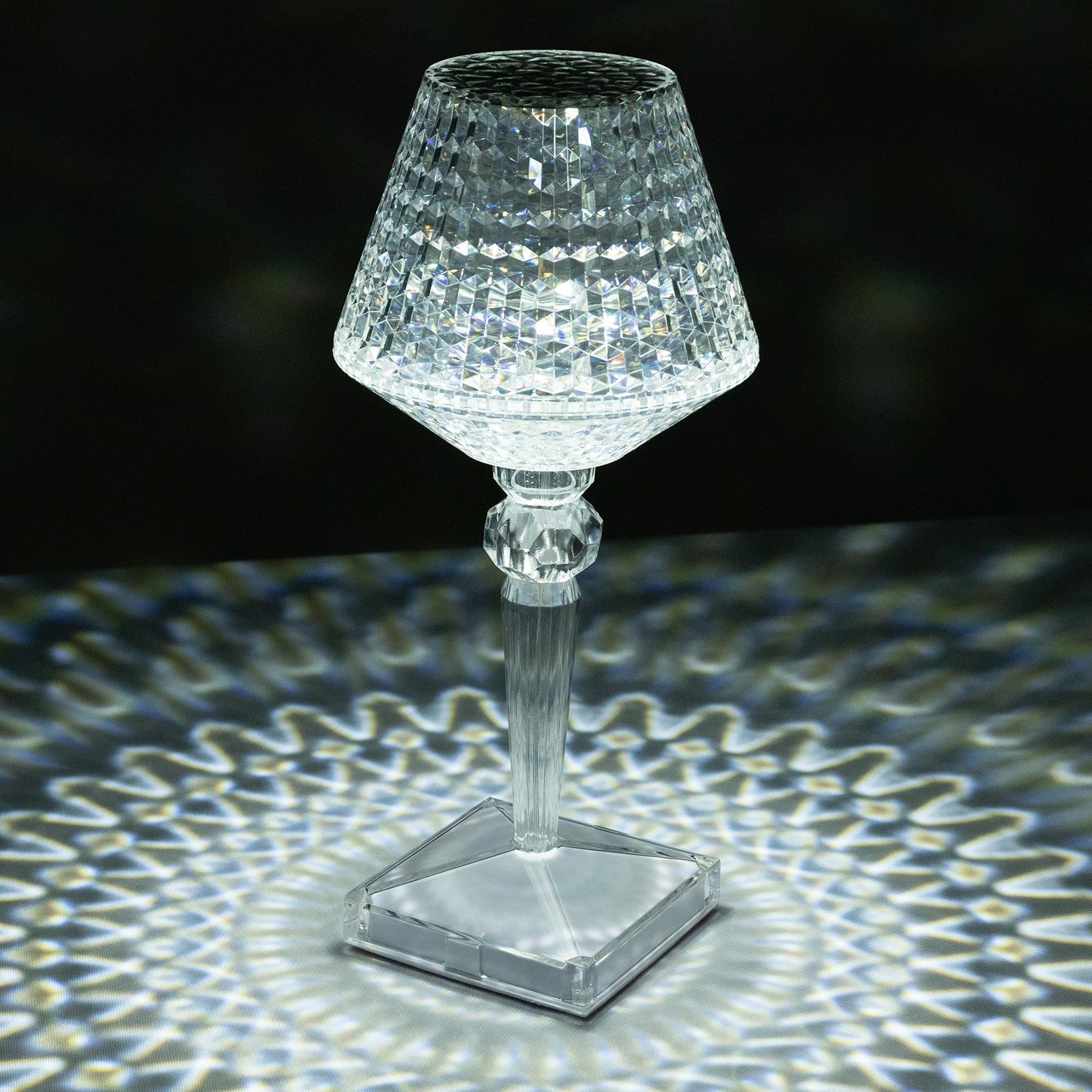 LED Acrylic Table Lamp Cup Shape Design Color Changing - Rechargeable Cordless Touch Control Accent Light 10"