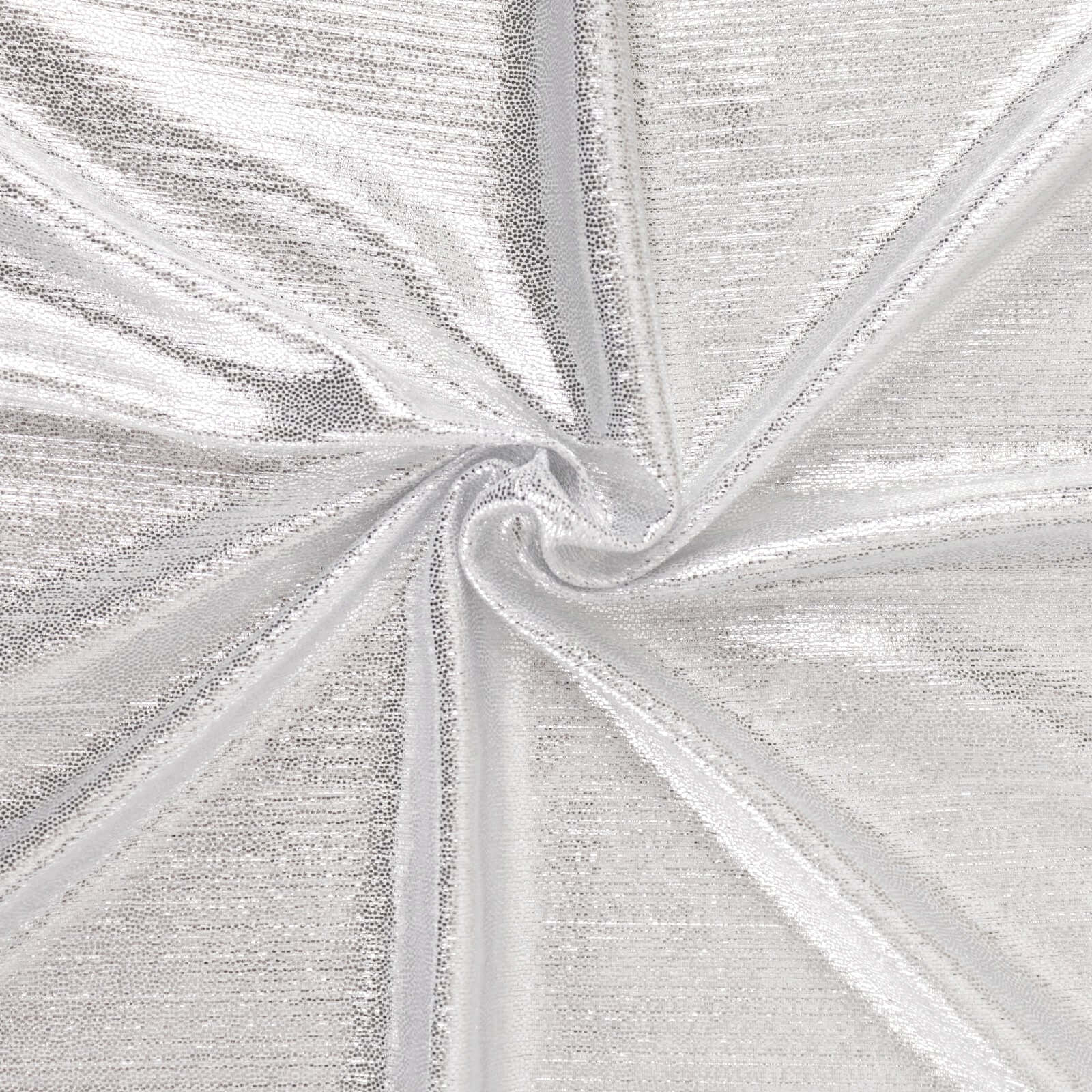 Sequin Dots Polyester 60"x126" Rectangle Tablecloth Shimmering Silver - Wrinkle Free & Sparkling Table Cover