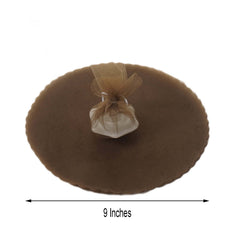25 Pack 9" Chocolate Sheer Nylon Tulle Circles Favor Wrap, DIY Craft Fabric