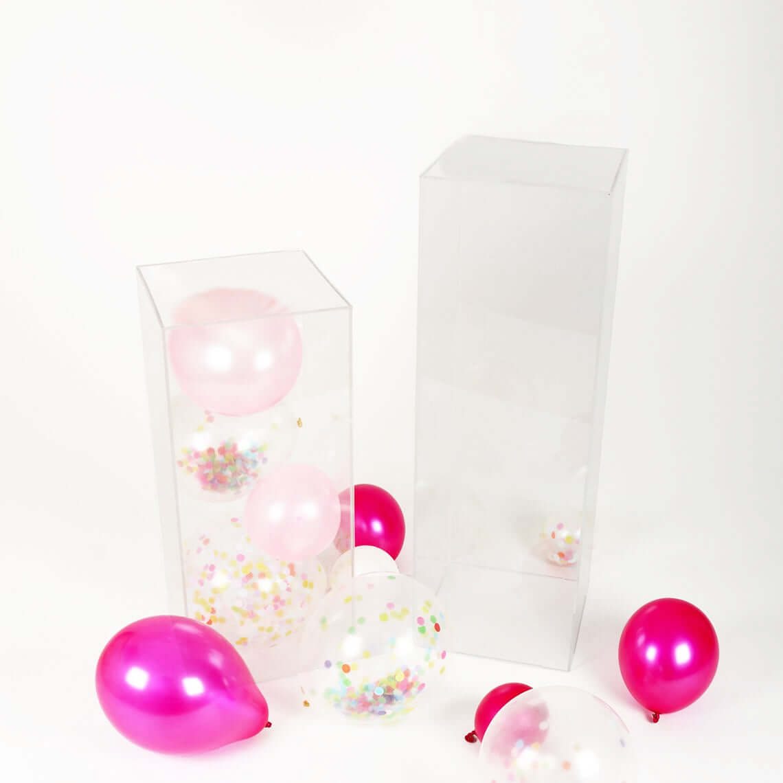40" Floor Standing Clear Acrylic Display Box, Transparent Pedestal Riser with Interchangeable Lid and Base