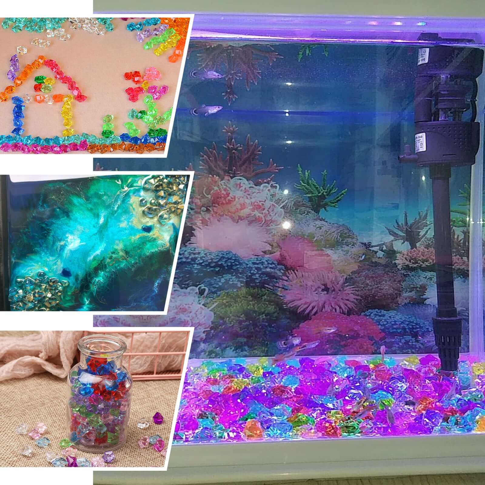 400 Pcs Acrylic Ice Bead Vase Fillers Mini Ocean Blue - Chic DIY Craft Crystals for Wedding Centerpieces & Table Styling
