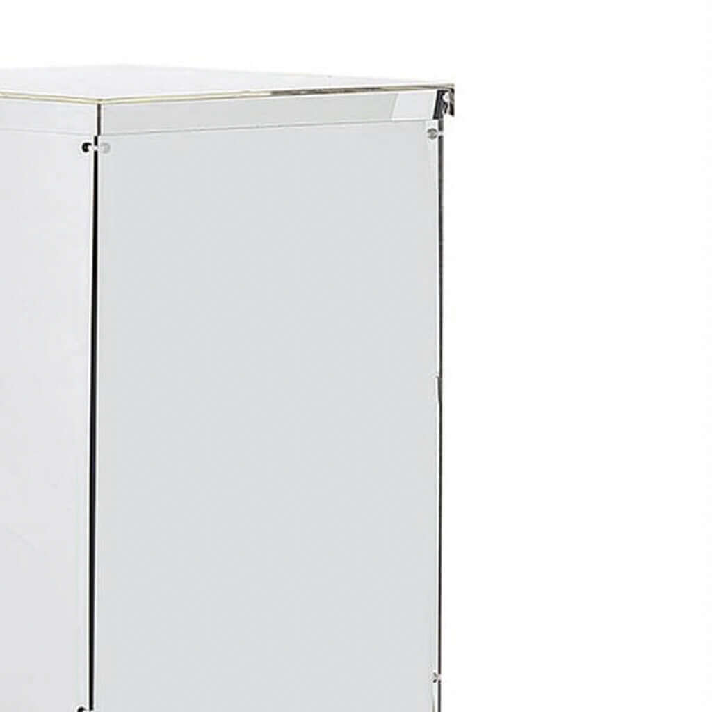 Set of 5 Silver Mirror Finish Acrylic Display Boxes, Pedestal Risers with Interchangeable Lid and Base - 12",16",24",32",40"