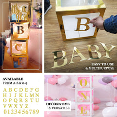 4-Pack Stickers Banner Custom 0-9 Number "4" Design Gold - Milestone Age and Date Stick-On Numbers 5"