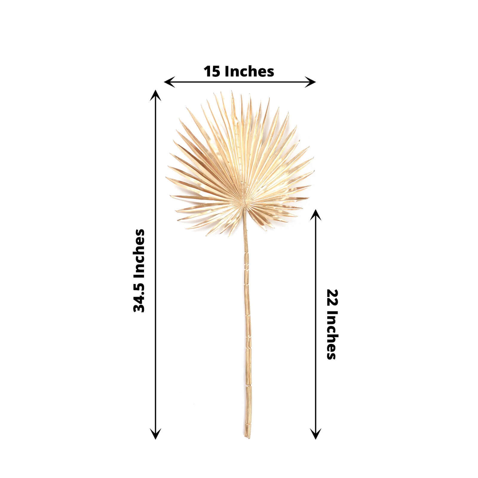 2-Pack Artificial Palm Leaf Stems Metallic Gold - Glam Tropical Faux Plant Vase Filler Floral Backdrop Table Decor 34"
