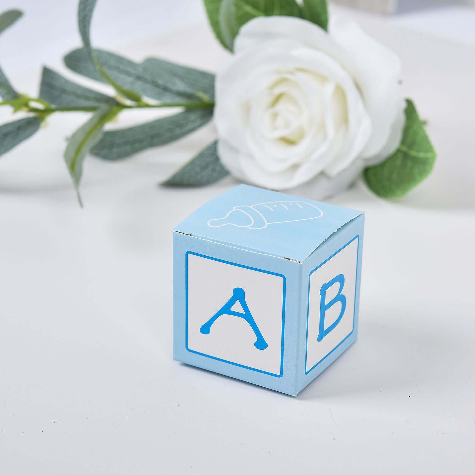 25 Pack 2" Light Blue Baby Shower Party Favor Candy Gift Boxes