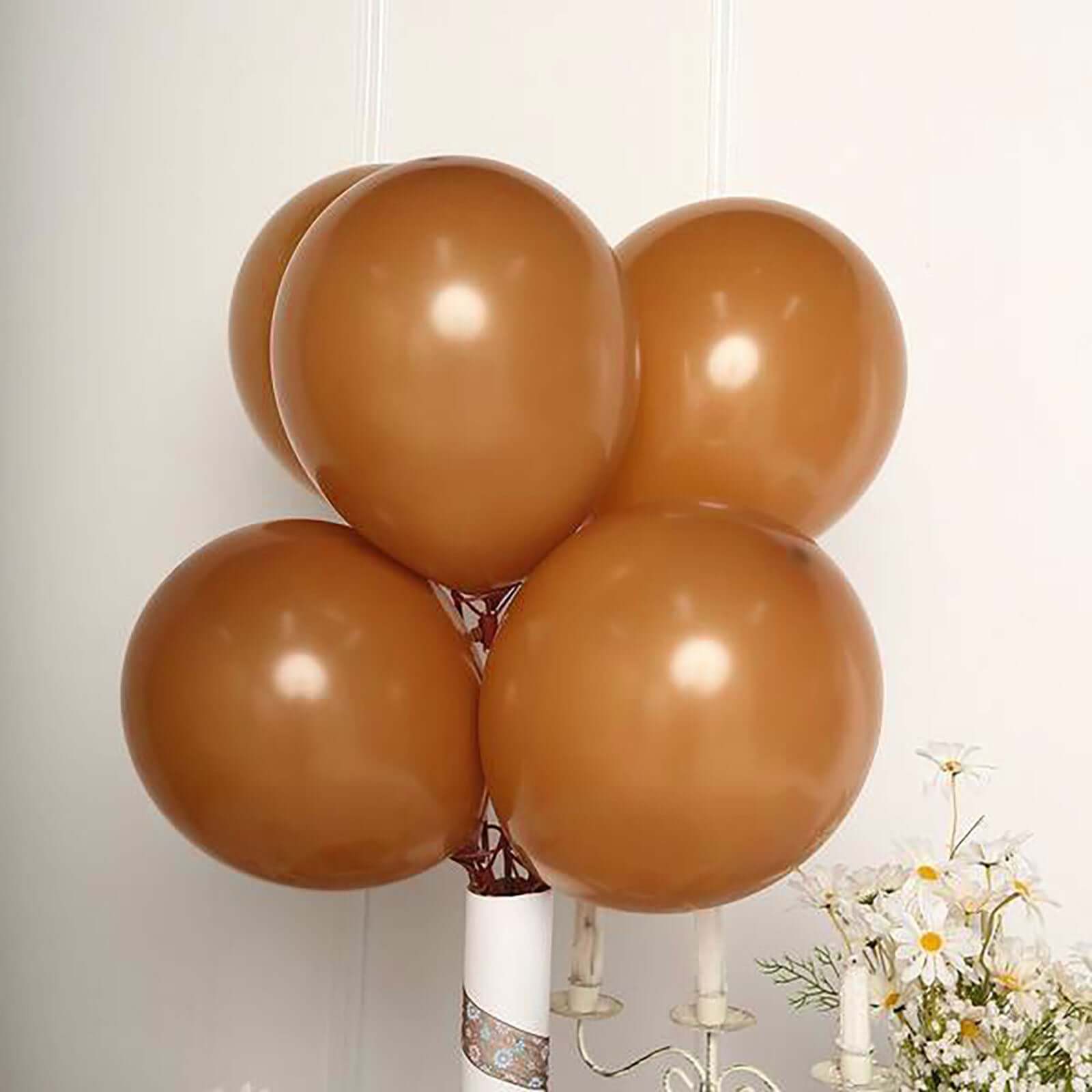 25 Pack 12" Matte Pastel Caramel Helium or Air Latex Party Balloons