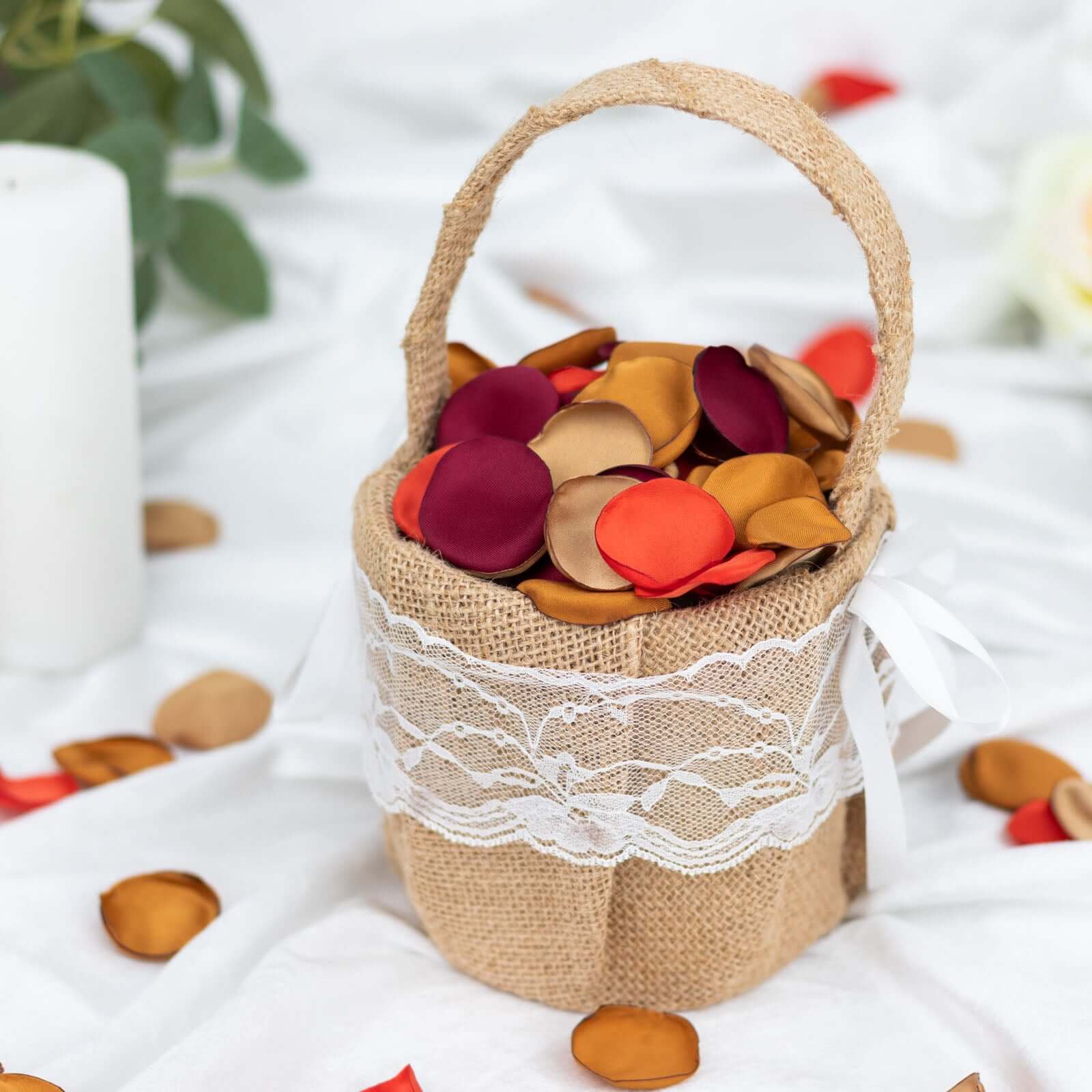 400-Pack Rose Petals Life-Like Flower Confetti Terracotta Mix Matte Silk Round - Decorative Event Table Scatters 2"