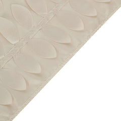 Taffeta Fabric 12"x108" Table Runner Beige - 3D Leaf Petal Design