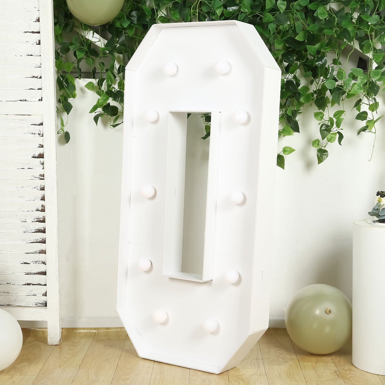 Giant LED Marquee Light Up Letter "O", White 4ft Pre-Cut Foam Board with 10 Warm White Battery Operated LEDs, Glue Gun and Sticks