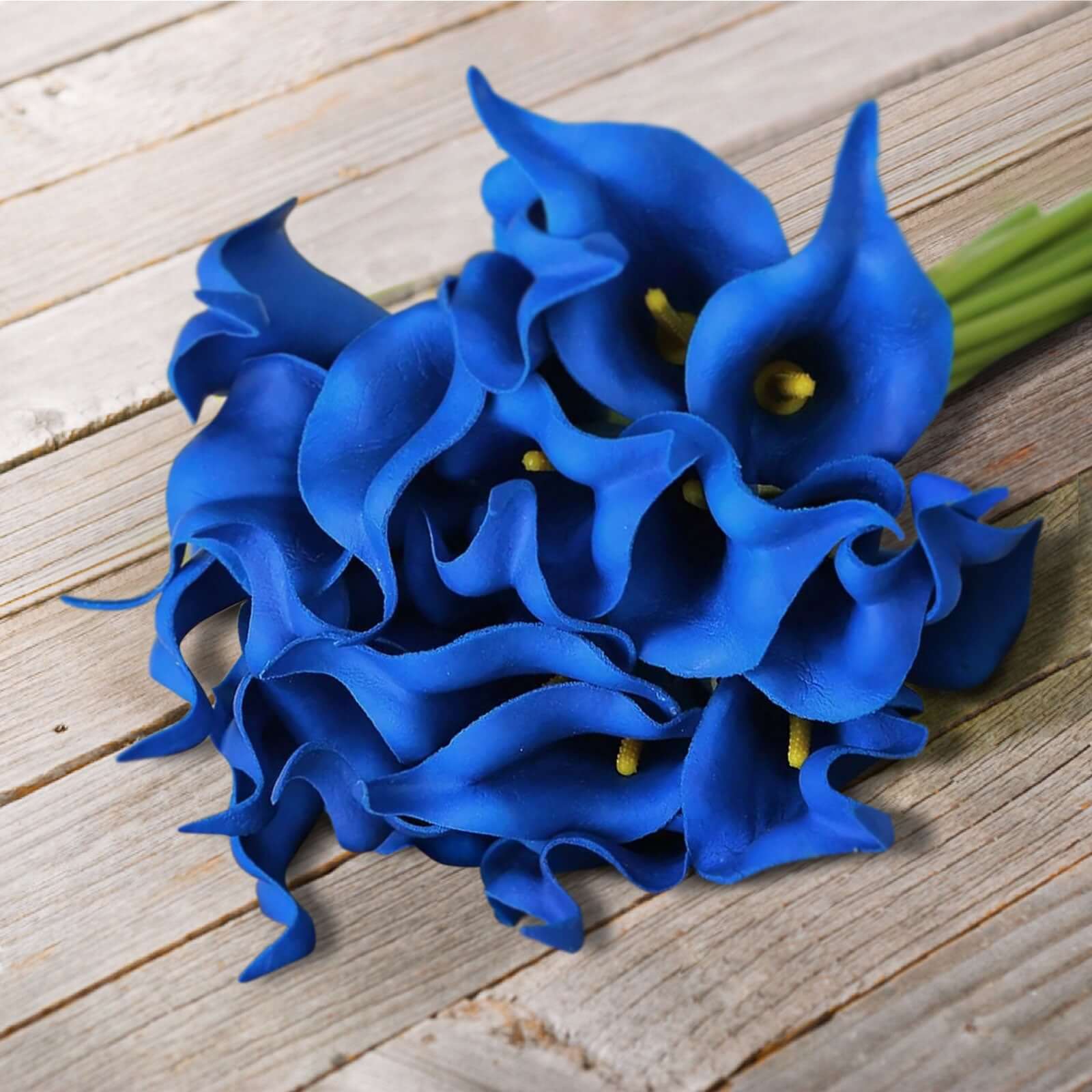 20 Stems 14" Royal Blue Artificial Poly Foam Calla Lily Flowers