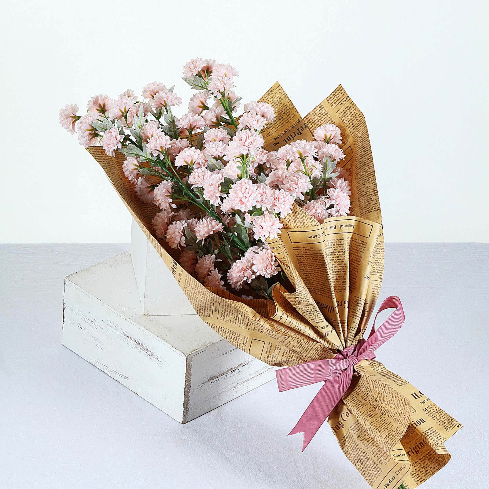 2 Bushes 33" Blush Artificial Chrysanthemum Mum Flower Bouquets