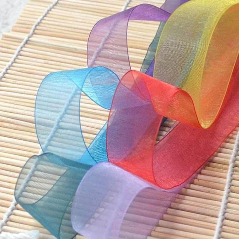 25 Yard 7 8" DIY Ivory Organza Ribbon With Mono Edge - Clearance SALE