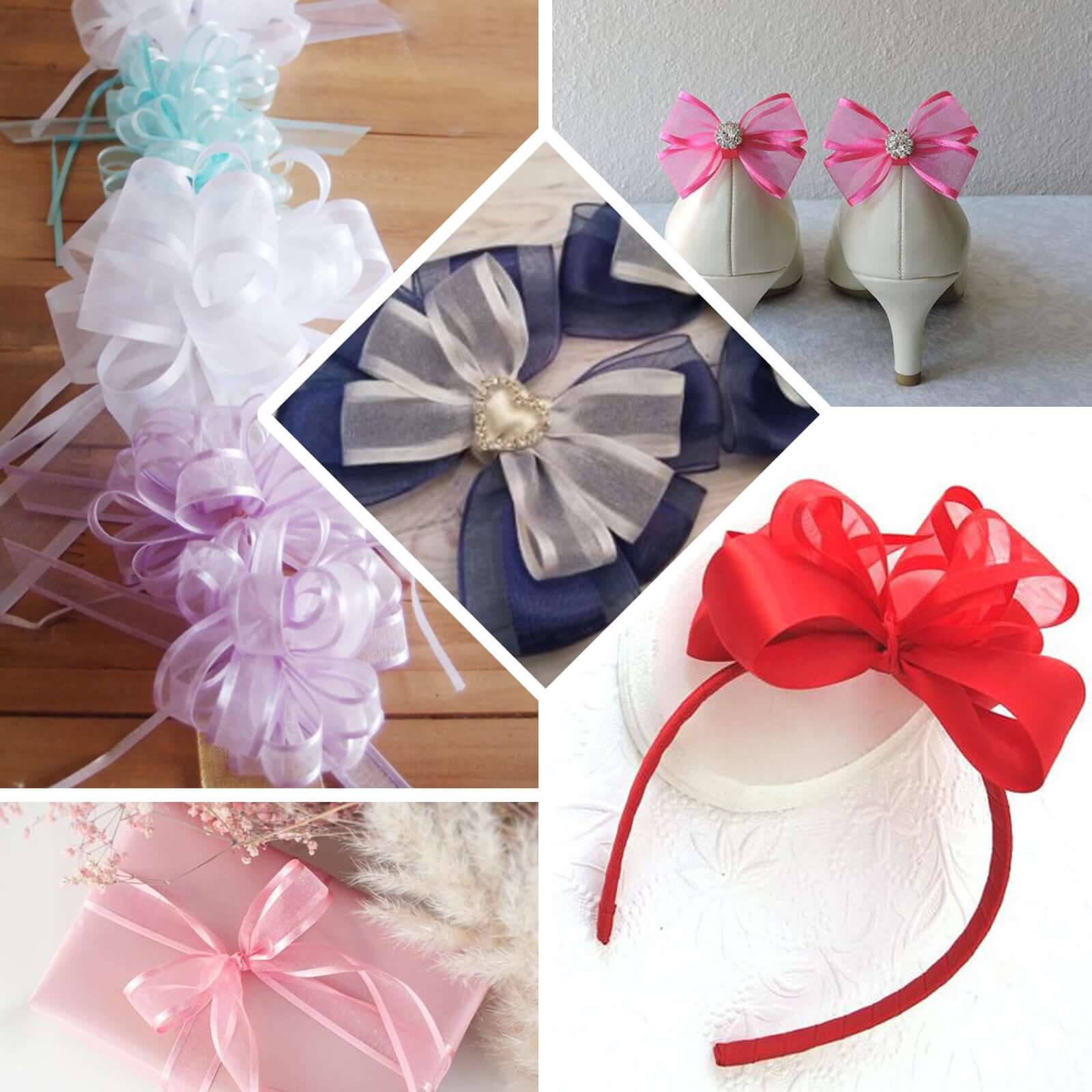 25 Yards 7 8" DIY Lavender Sheer Organza Ribbon With Satin Edges
