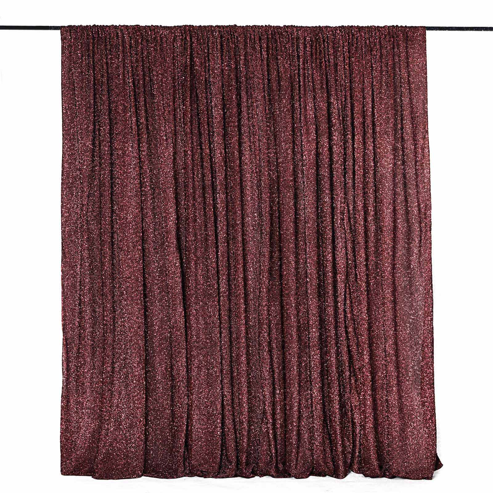 20ftx10ft Burgundy Metallic Shimmer Tinsel Event Curtain Drapes, Backdrop Event Panel