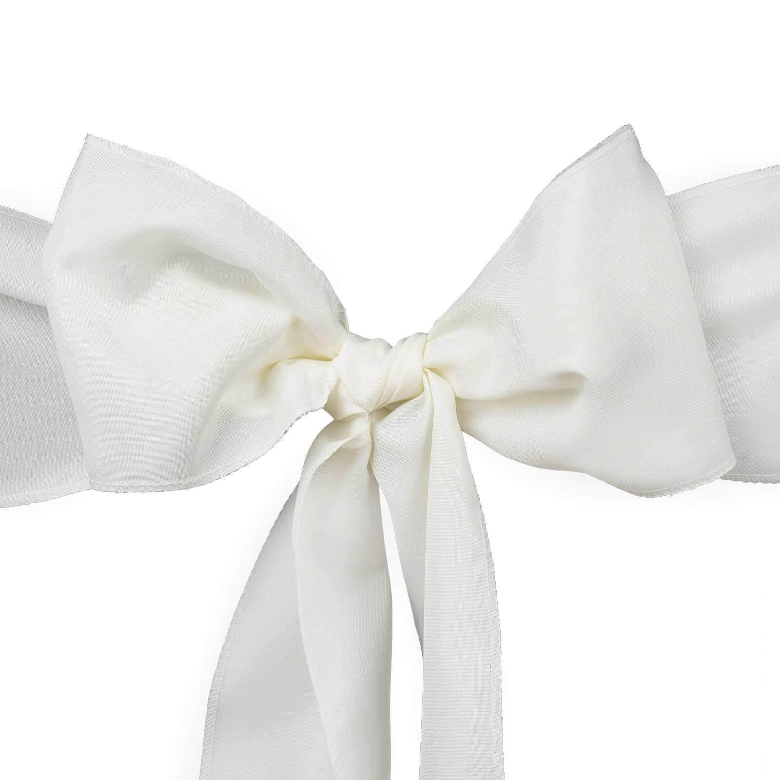 5 Pack Polyester Chair Sashes Ivory 6"x108"