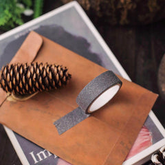 5 Pack 0.5"x5 Yards Charcoal Gray Washi DIY Craft Glitter Tape