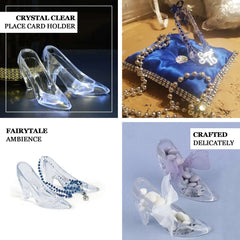 12 Pack 3" Clear Cinderella Princess Slippers Party Decor Gift Favor, Candy Container Treats Display