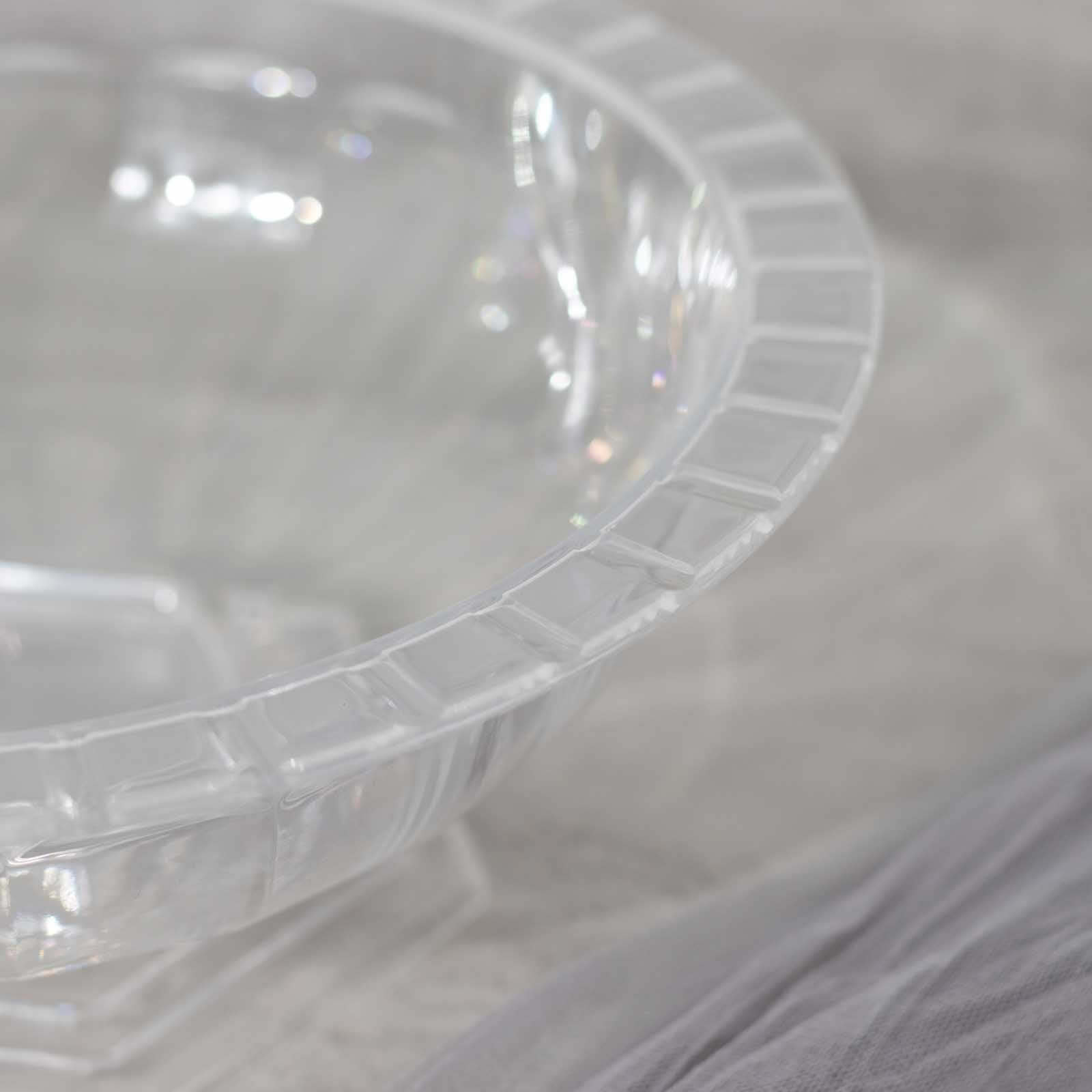 3-Pack Plastic Footed Compote Bowl Flower Vases Roman Style Clear - Round Decorative Pedestal Table Centerpieces 10"