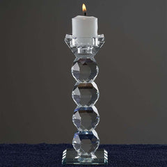 Gemcut Crystal Glass Votive Candle Holder Stand, Decorative Candle Display Piece 7" Tall