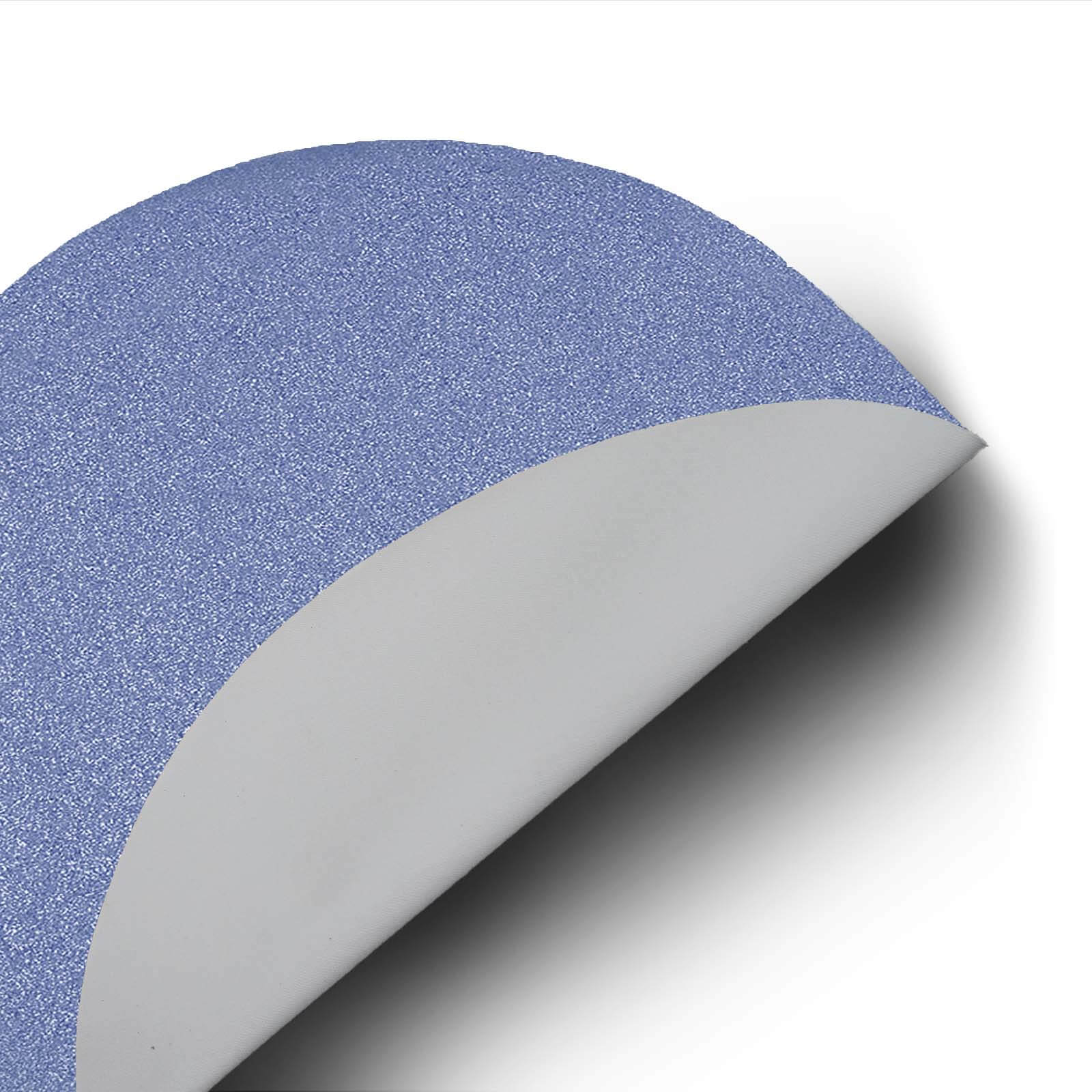 6-Pack Placemats Glitter Design Dusty Blue Sparkle Round - Non-Slip Decorative Dining Table Mats 13"