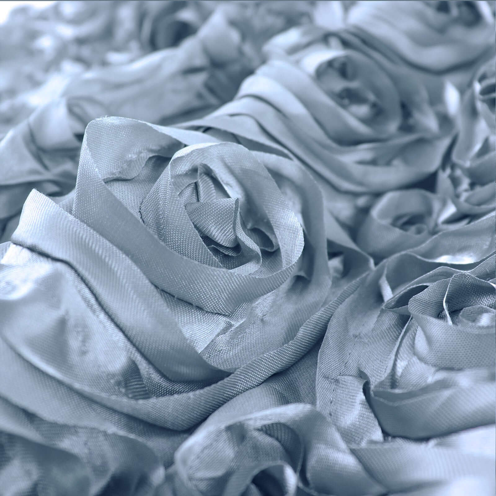 54"x4yd Dusty Blue Satin Rosette Fabric By The Bolt, DIY Craft Fabric Roll
