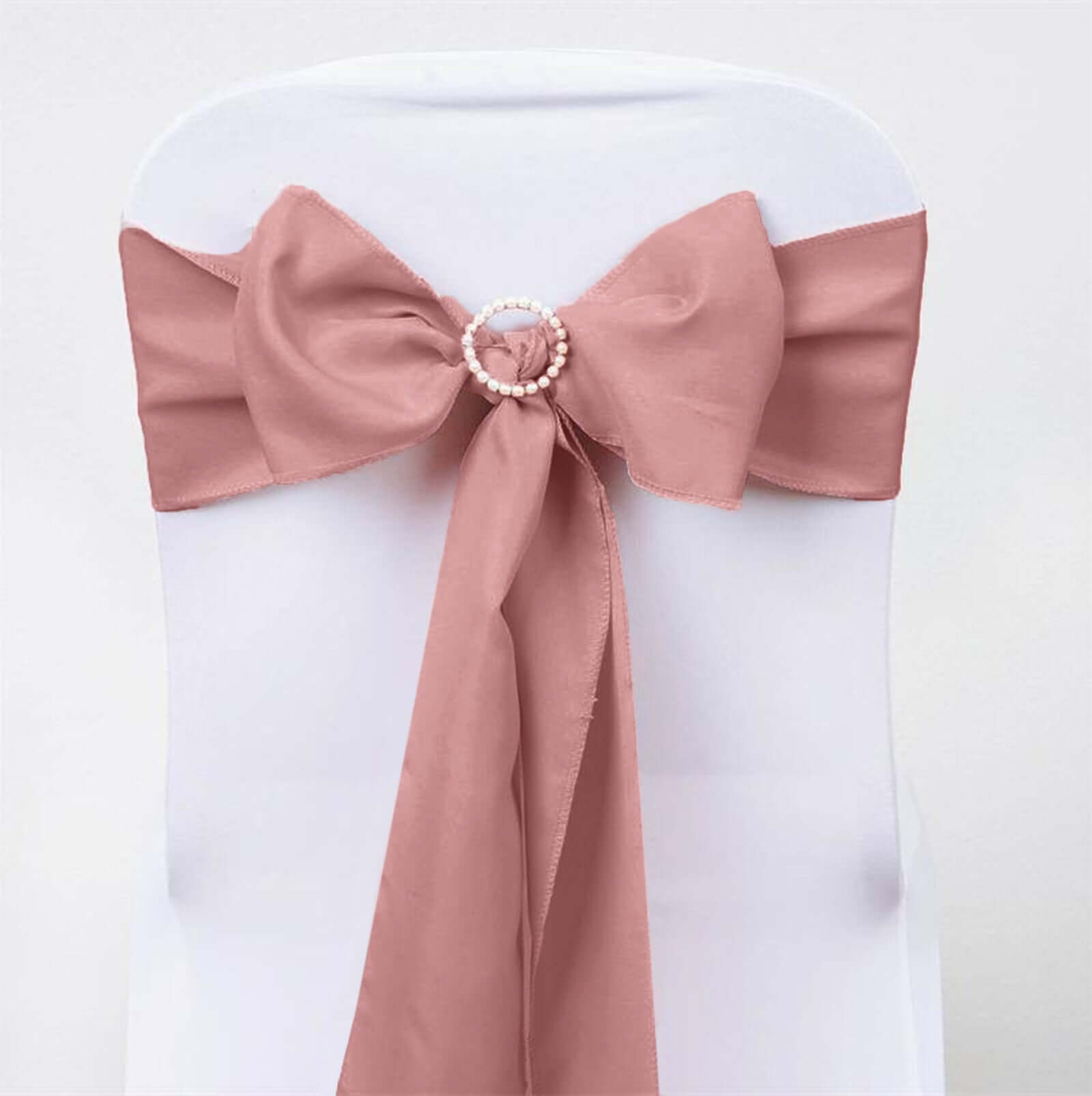 5 Pack Polyester Chair Sashes Dusty Rose 6"x108"