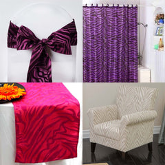 54"x10 Yards Eggplant Zebra Animal Print Taffeta Fabric Roll