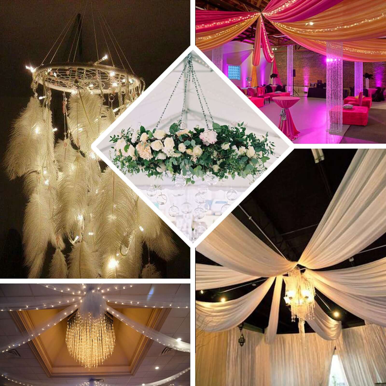 30" Hanging Hoop Ring Hardware For 12-Panel Ceiling Drapes and FREE Tool Kit