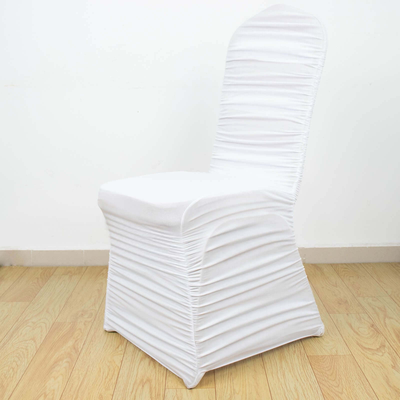 Stretch Spandex Chair Cover Rouge for Banquet Chairs White - Sleek Fitted Slip-On Slipcover for Weddings & Gatherings
