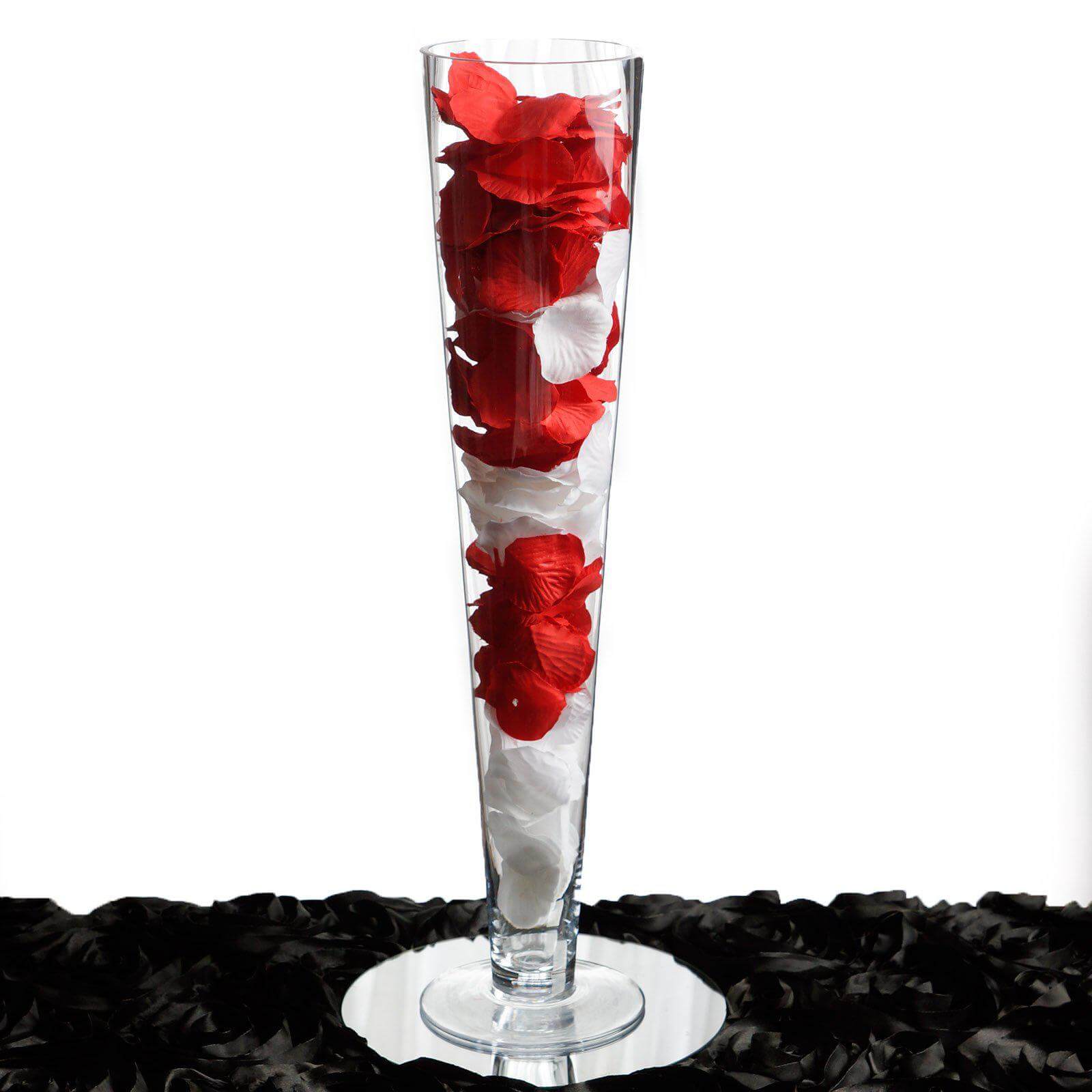12-Pack Glass Trumpet Vases Clear - Durable Design for Upscale Event Displays 20"